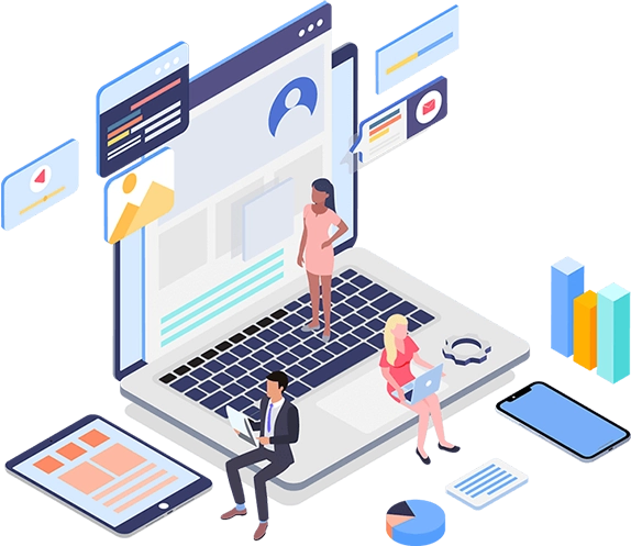 Author website design illustration